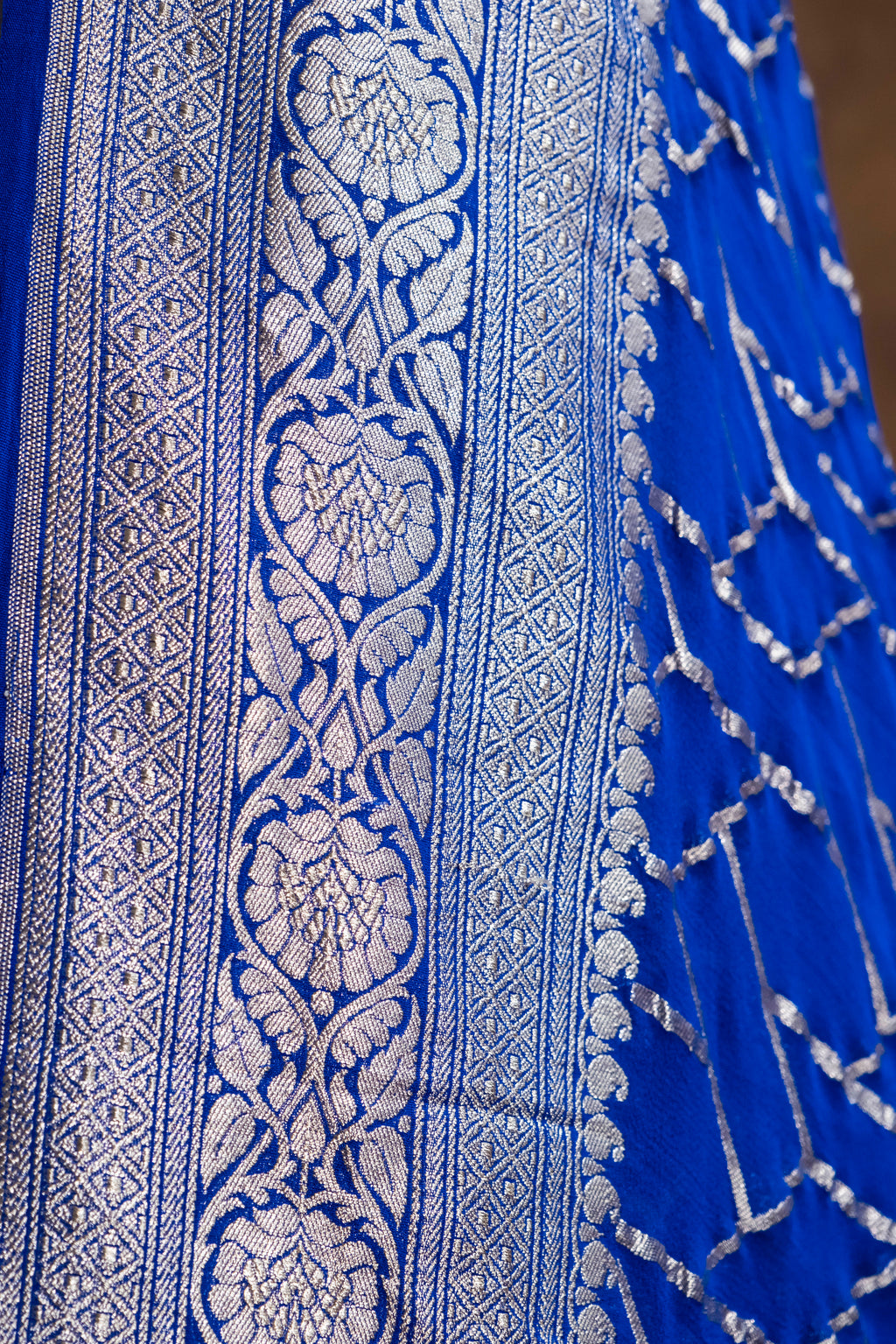 Pure Khaddi Georgette Banarasi Saree | Pure Water Zari Jungla Weaving