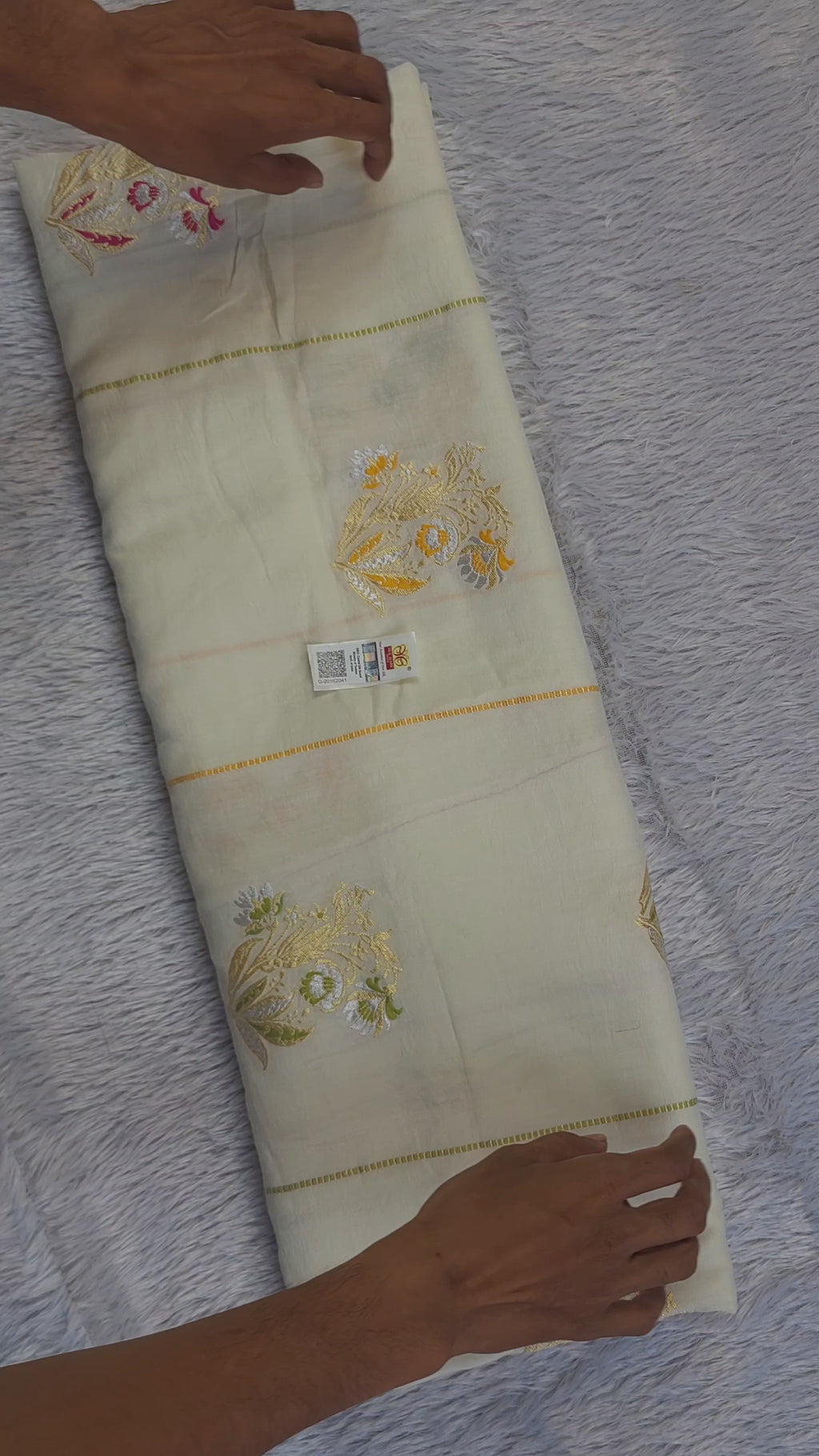Pure Monga Silk Banarasi Saree | Silver Golden Zari & Multicolour Meenakari
