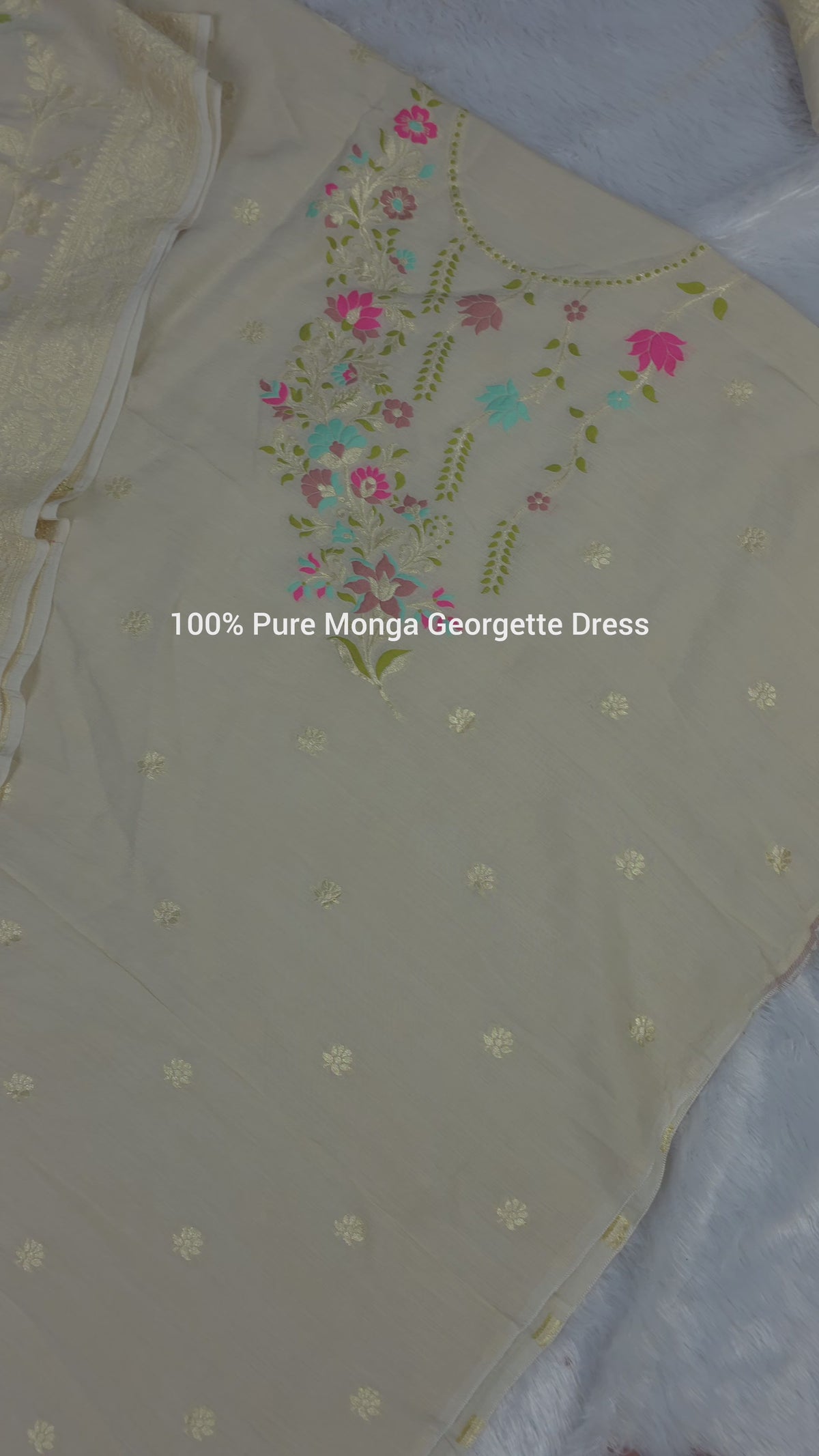 Banarasi Pure Monga Silk Dress | Sona Rupa Zari & Meenakari
