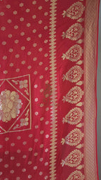 Banarasi Handloom Pure Khaddi Georgette Dupatta | Pure Golden Zari