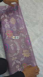 Pure Tussar Georgette Silk Banarasi Saree | Pure Rupa Zari & Colourful Meena
