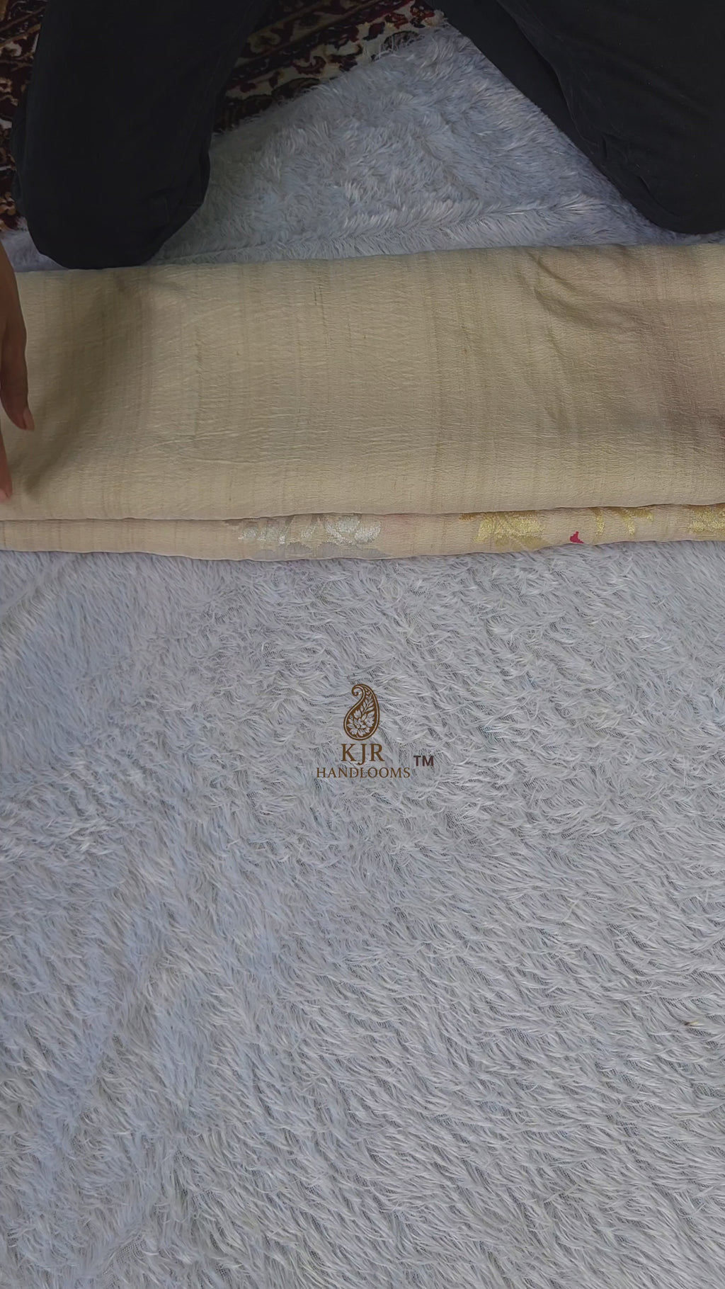 Banarasi Handloom Pure Tussar Georgette Silk Saree | Pure Sona Rupa Zari & Meena Work