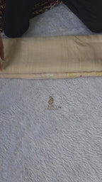 Banarasi Handloom Pure Tussar Georgette Silk Saree | Pure Sona Rupa Zari & Meena Work