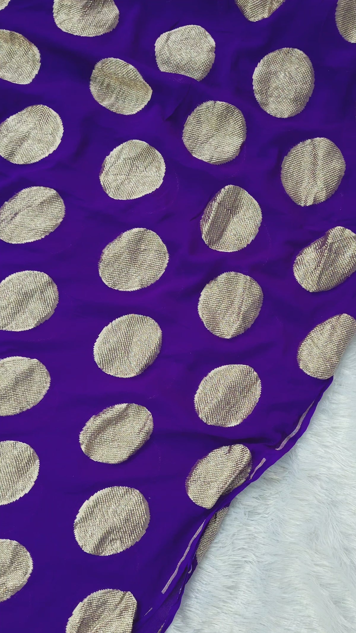 Purple Banarasi Handloom Pure Khaddi Georgette Saree | Pure Water Zari