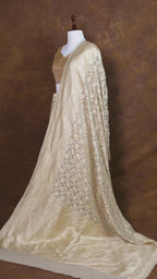 Authentic Banarasi Pure Khaddi Georgette Saree | All-Over Water Zari Jaal