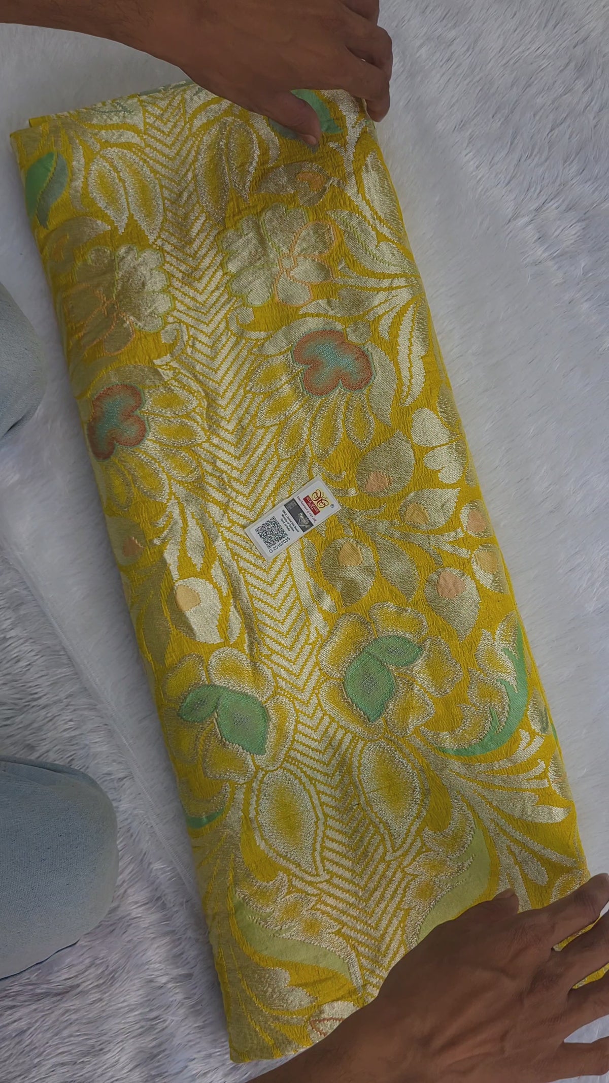 Pure Tussar Silk Banarasi Saree | Rupa Zari & Multi Colour Meena Work