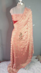 Pure Khaddi Georgette Banarasi Saree | Pure Water Zari Stripe Weaving