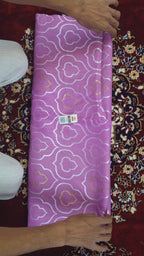 Pure Tussar Georgette Silk Saree in Lavender | Banarasi Handloom