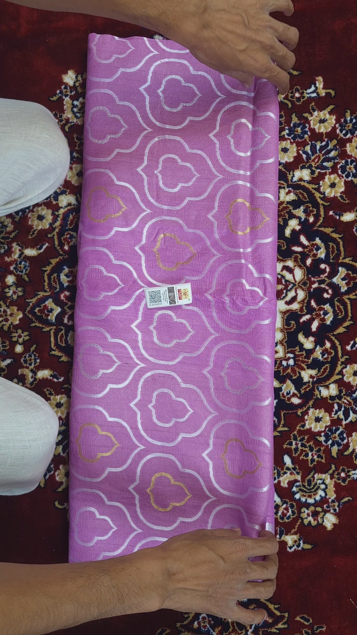 Pure Tussar Georgette Silk Saree in Lavender | Banarasi Handloom