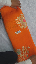 Authentic Banarasi Handloom Khaddi Georgette Saree | Sona Rupa Zari Artistry