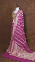 Pure Khaddi Georgette Banarasi Saree | Pure Water Zari Booti Weaving