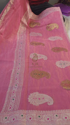 Pure Tissue Georgette Silk Banarasi Saree | Handwoven Kadwa with Pure Sona Rupa Zari