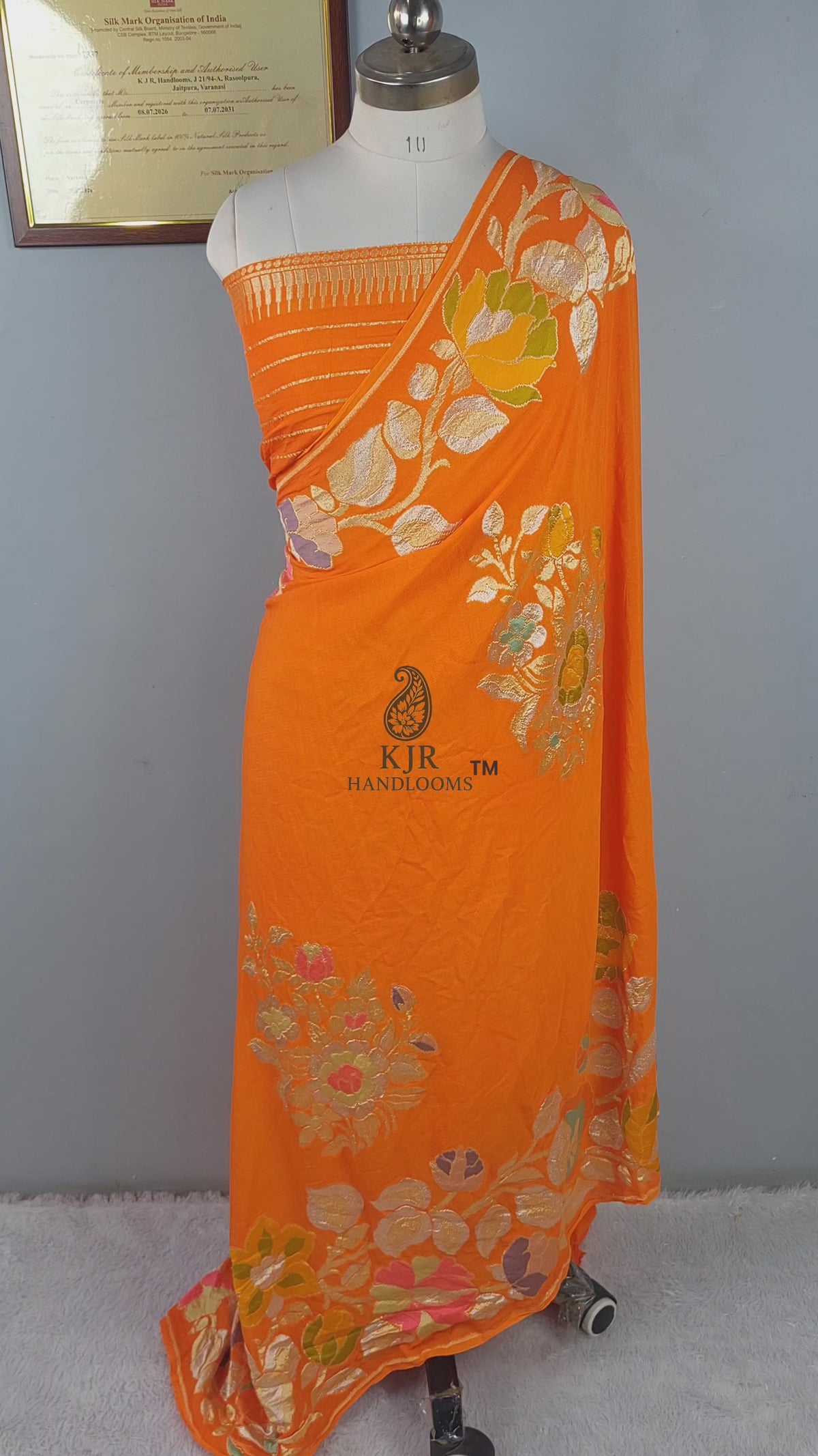 Authentic Banarasi Handloom Khaddi Georgette Saree | Sona Rupa Zari Artistry