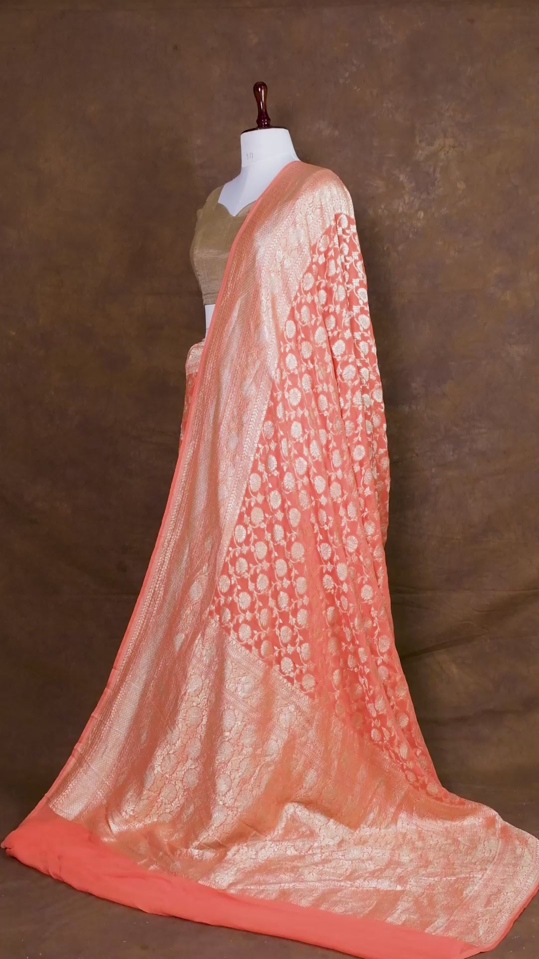 Banarasi Pure Khaddi Georgette Saree | Timeless Water Zari Jaal