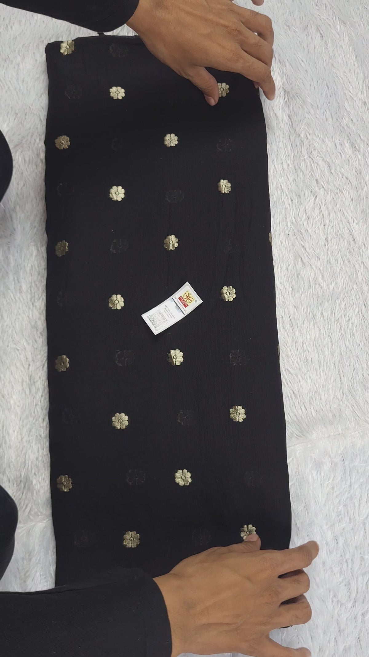 Banarasi Black Khaddi Georgette Saree | Pure Zari & Multicolour Meenakari Paithani Border