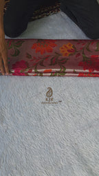 Banarasi Handloom Pure Tussar Georgette Brocade Paithani Silk Saree | Pure Rupa Zari & Multi Colour Meenakari