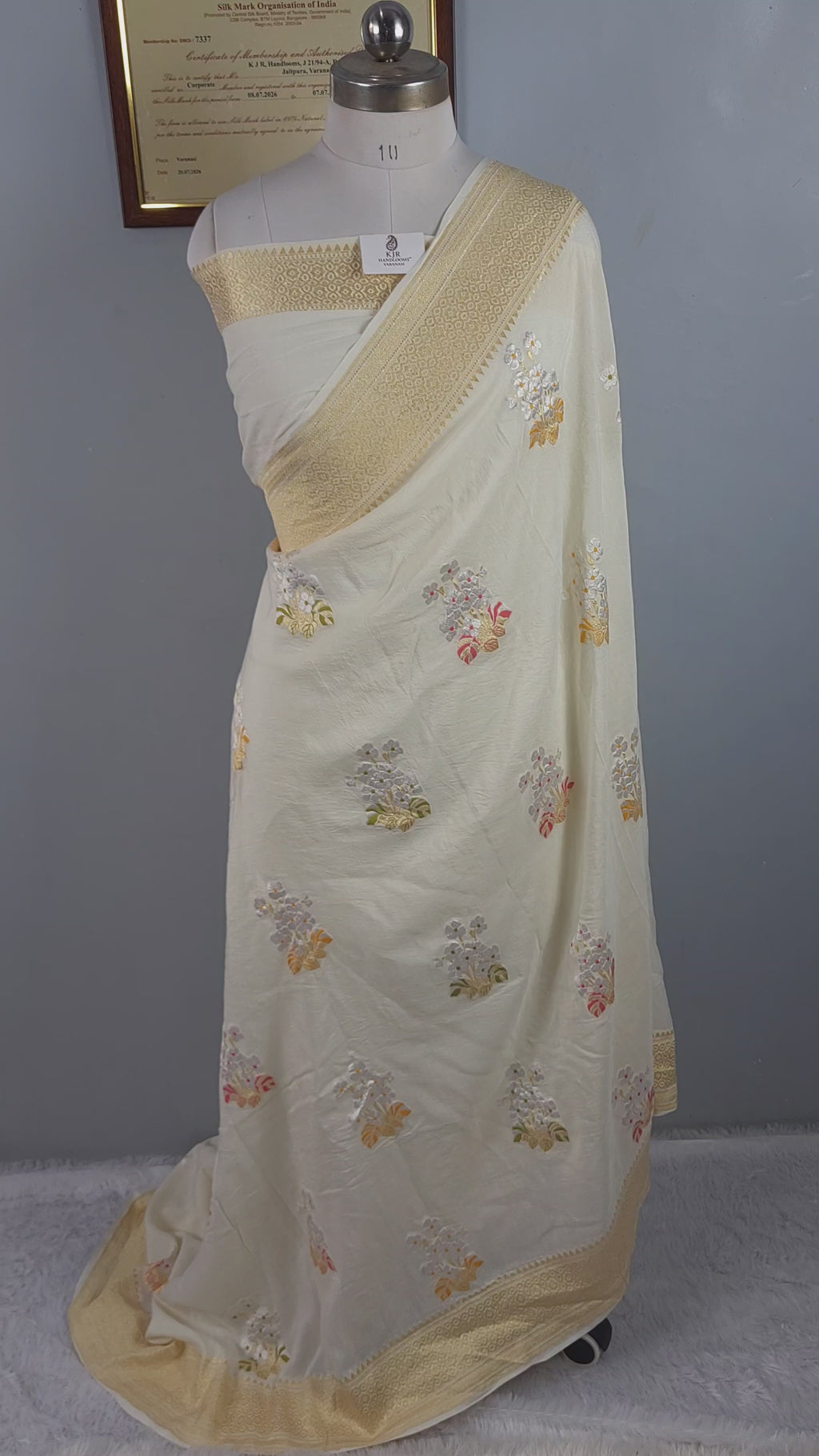 Banarasi Handloom Pure Monga Silk Saree | Pure Sona Rupa Zari & Multi Colour Meena Work