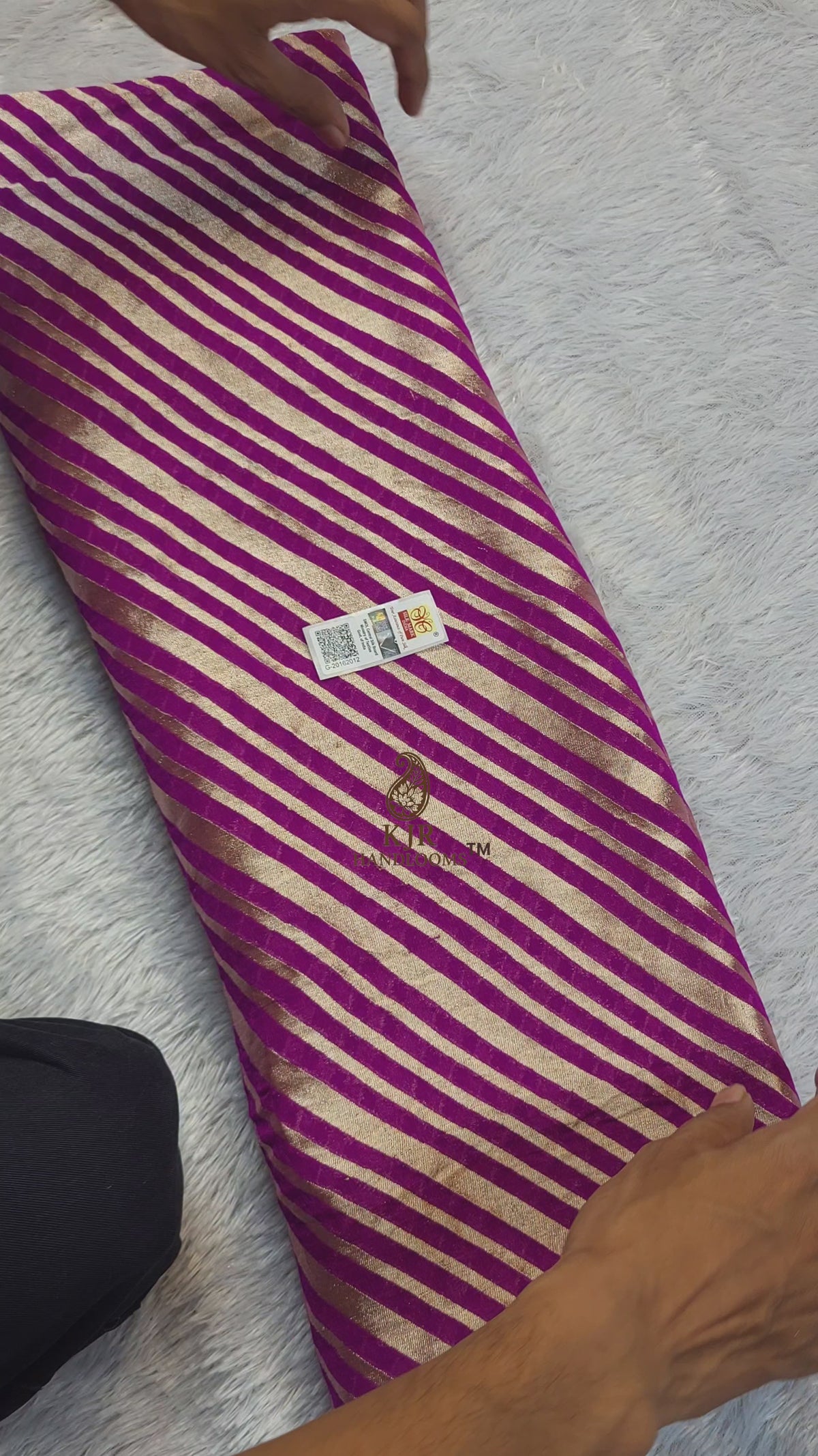 Elegant Banarasi Khaddi Georgette Saree | Pure Water Zari Stripes