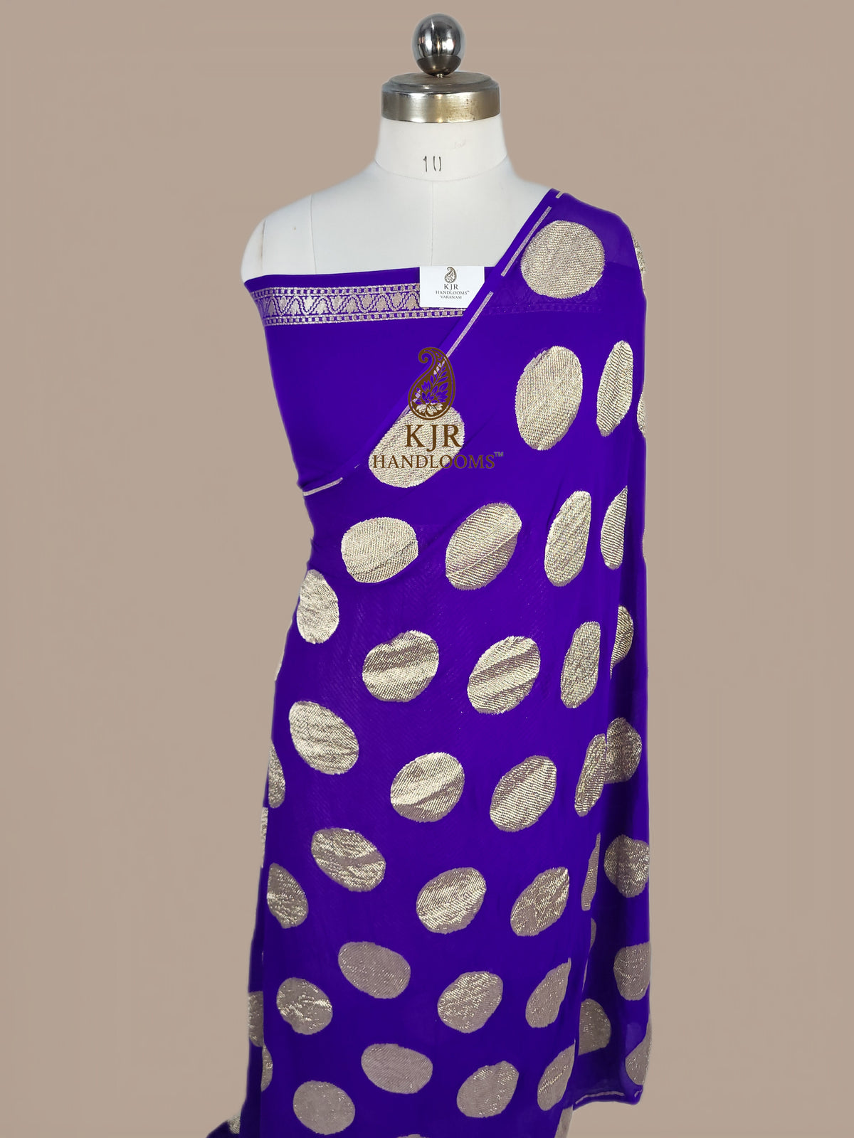 Purple Banarasi Handloom Pure Khaddi Georgette Saree | Pure Water Zari