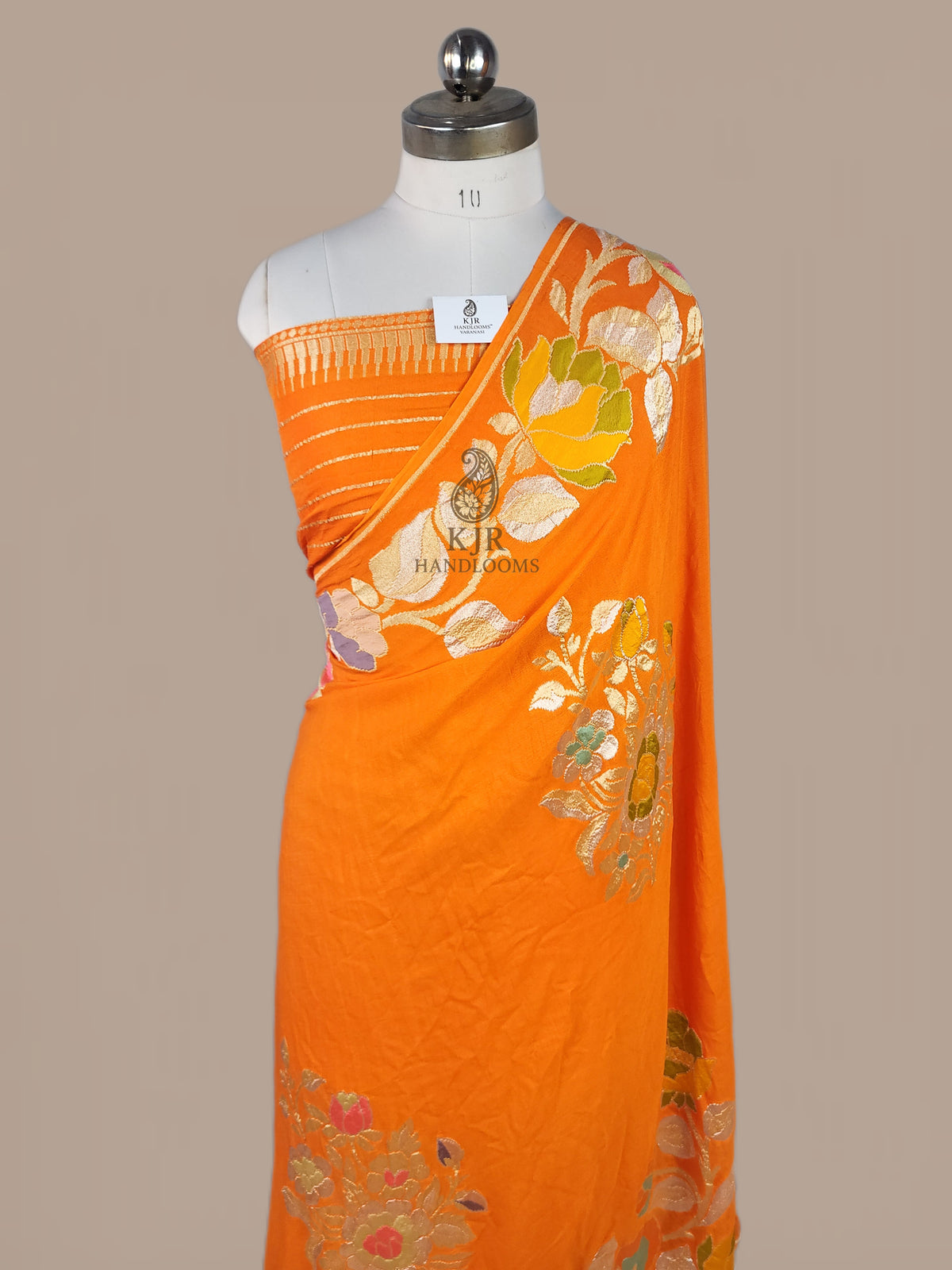 Authentic Banarasi Handloom Khaddi Georgette Saree | Sona Rupa Zari Artistry