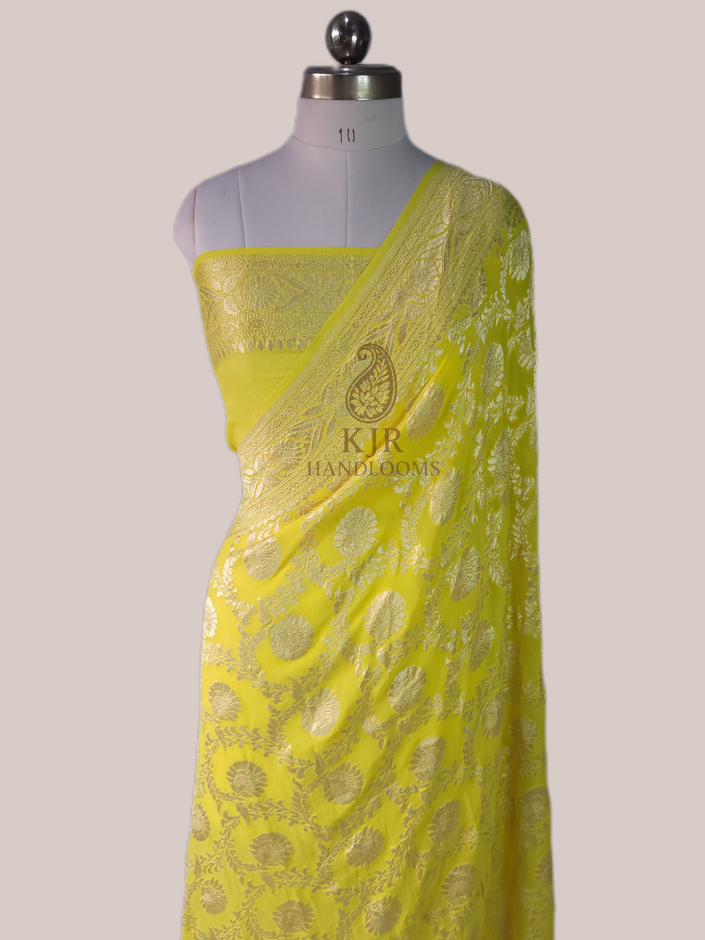 Elegant Pure Khaddi Georgette Banarasi Saree | Water Zari Jaal Design