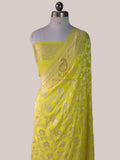 Elegant Pure Khaddi Georgette Banarasi Saree | Water Zari Jaal Design