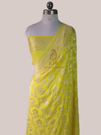 Elegant Pure Khaddi Georgette Banarasi Saree | Water Zari Jaal Design