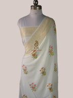 Pure Munga Silk Banarasi Saree | Pure Sona Zari with Multi Colour Meenakari