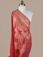 Pure Tissue Georgette Silk Banarasi Saree | Handwoven Kadwa Interlock Motifs