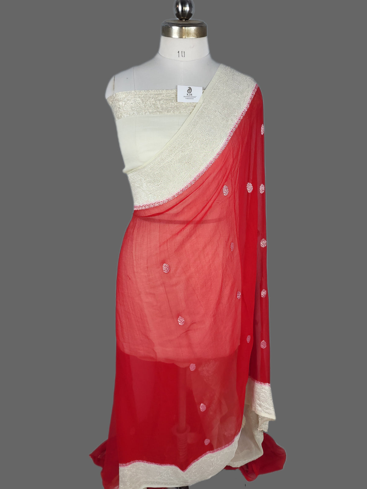 Kadwa Banarasi Pure Khaddi Chiffon Saree | Silver Zari Booti