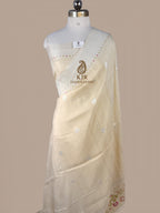 Pure Tussar Georgette Silk Banarasi Saree | Rupa Zari Border & Meenakari Pallu