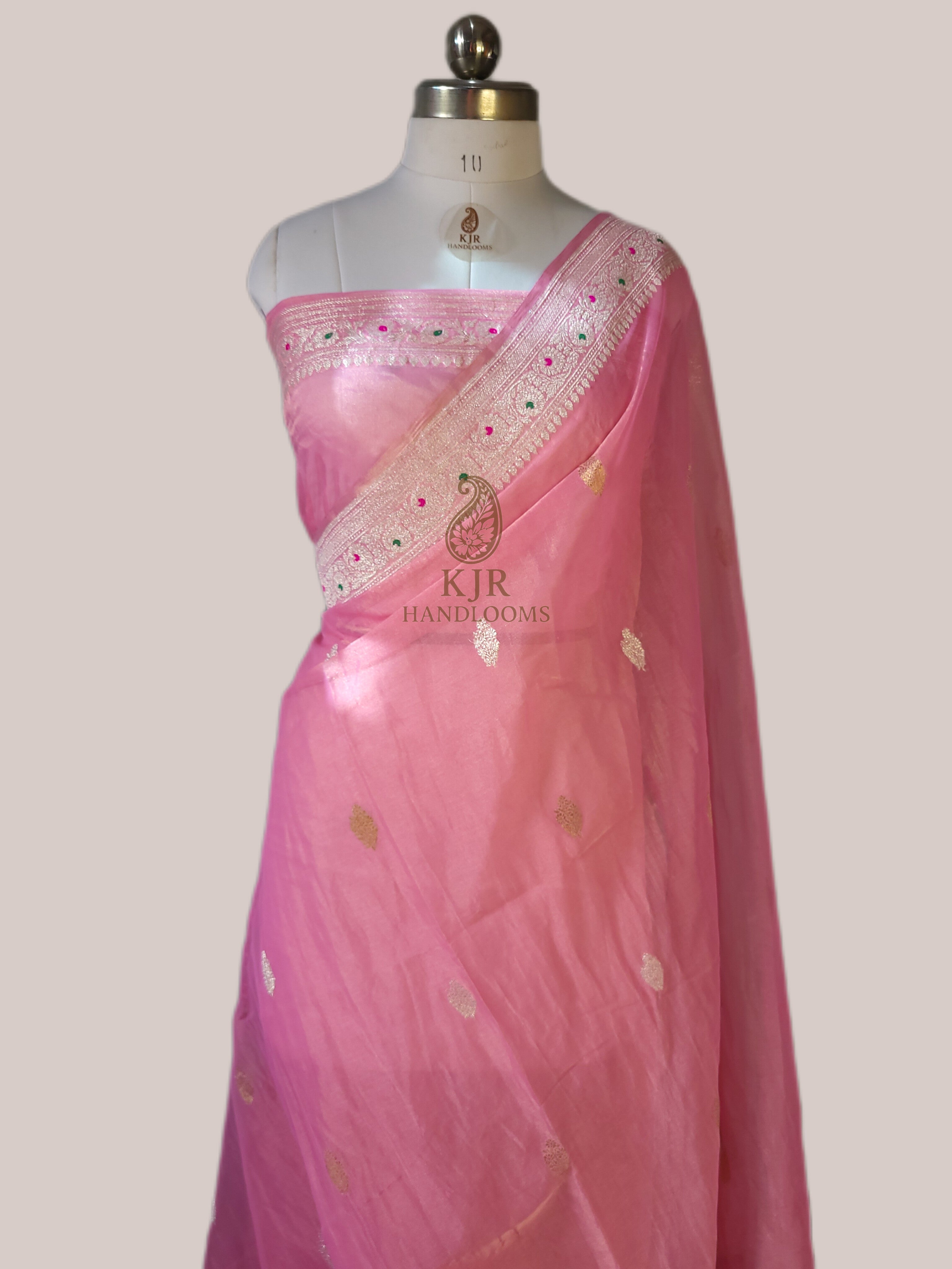 Pure Tissue Georgette Silk Banarasi Saree | Handwoven Kadwa with Pure Sona Rupa Zari