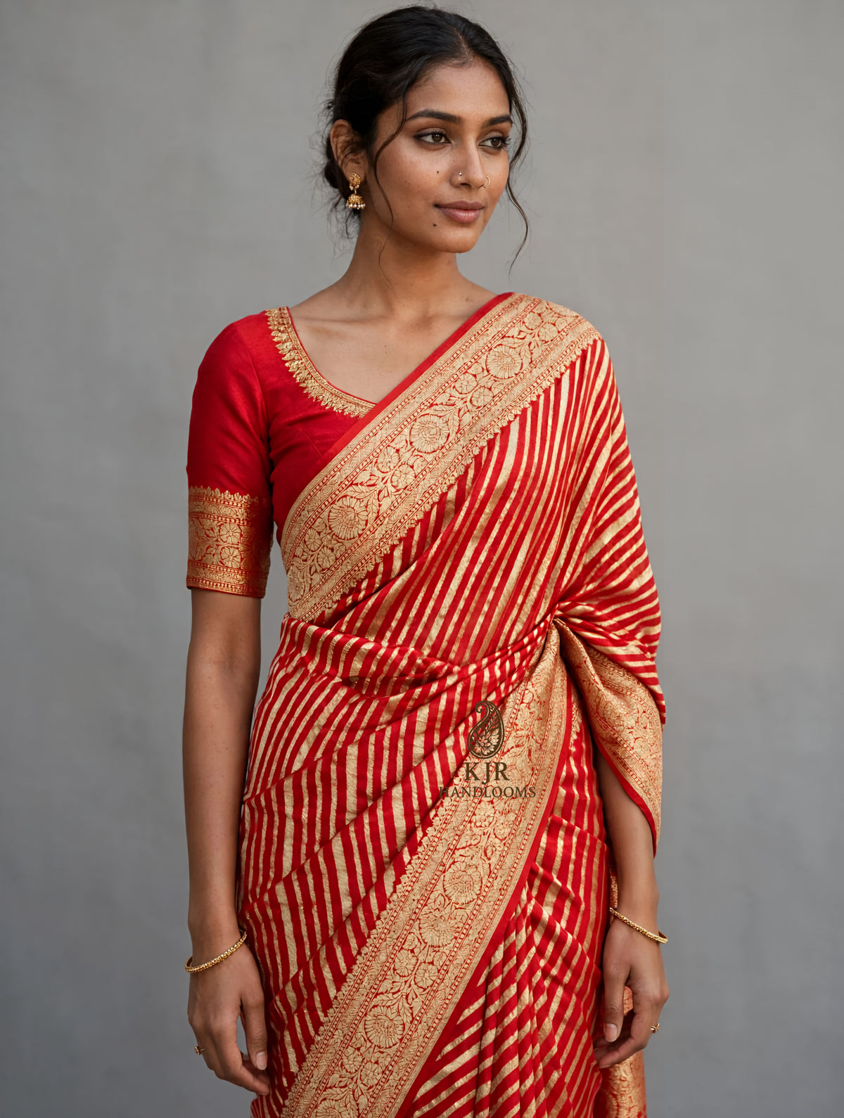 Authentic Banarasi Pure Khaddi Georgette Saree | Pure Water Zari Weaving