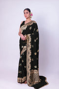 Banarasi Pure Khaddi Georgette Saree | Water Zari & Colourful Meena Boota