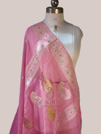 Pure Tissue Georgette Silk Banarasi Saree | Handwoven Kadwa with Pure Sona Rupa Zari