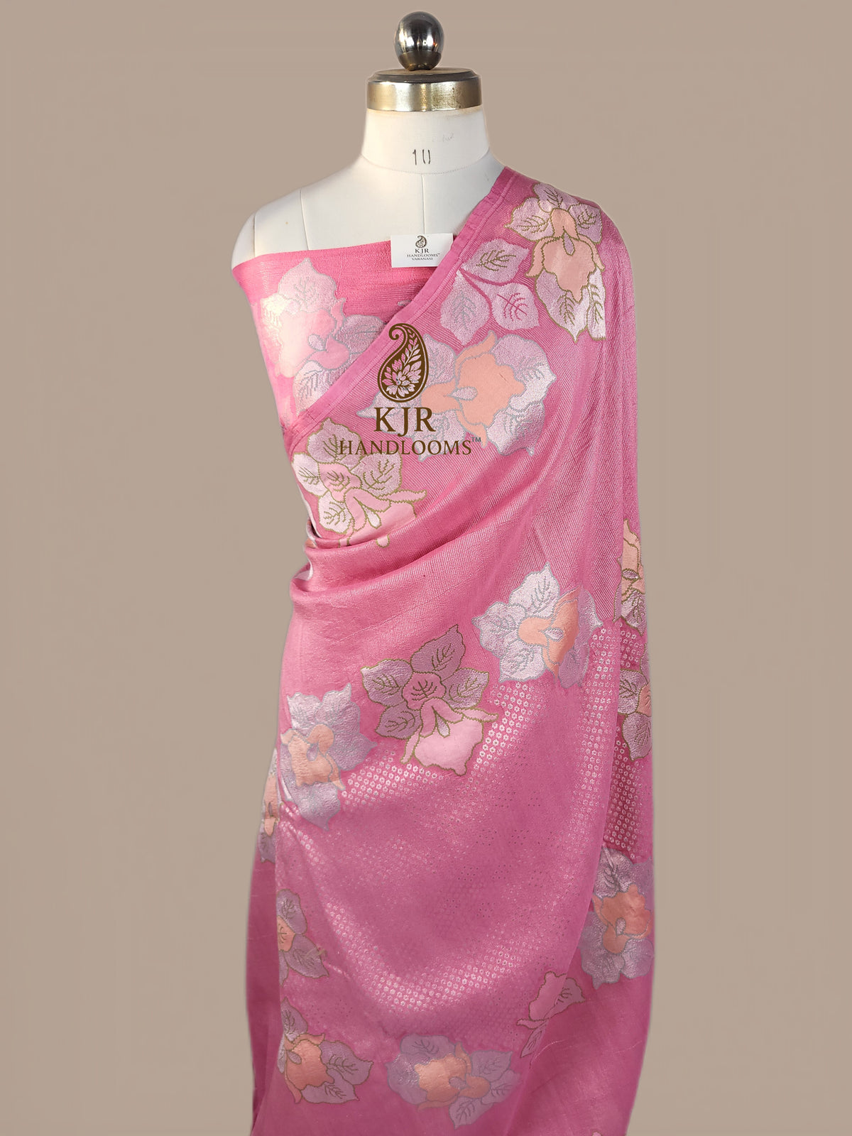 Pure Tussar Silk Banarasi Saree | Silver Rupa Zari with Multicolour Meenakari