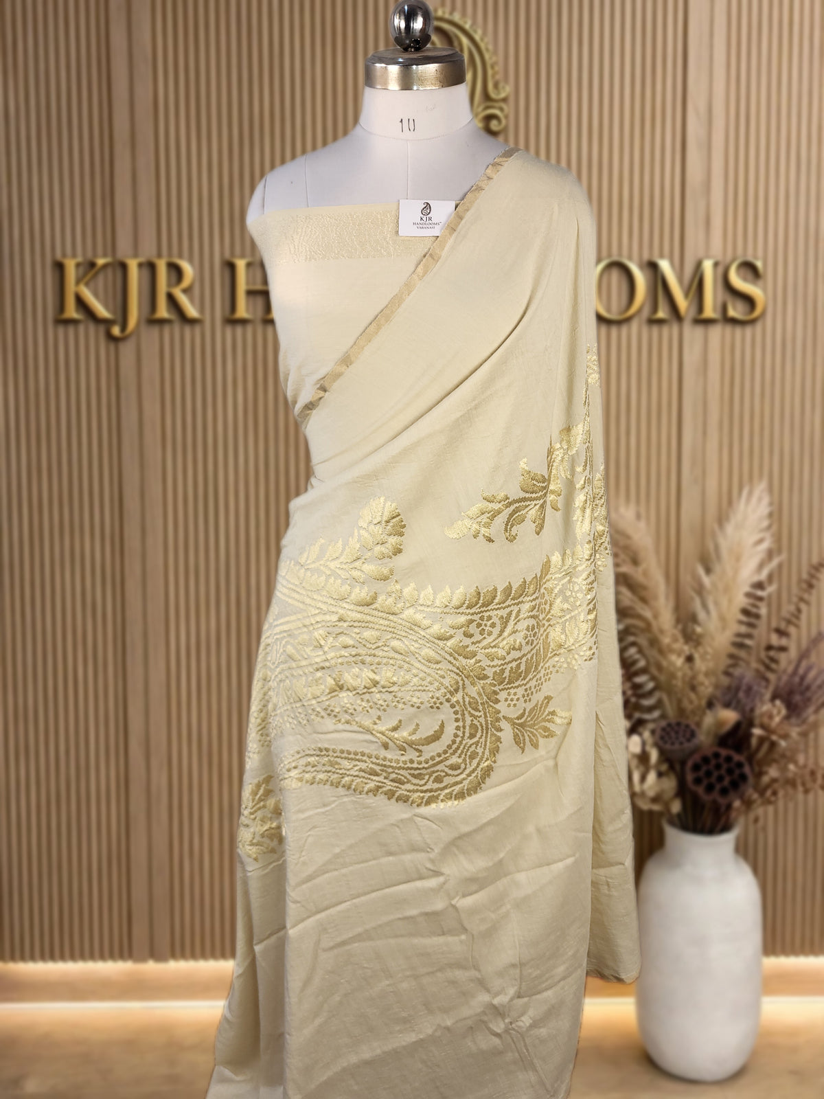 Pure Monga Georgette Silk Banarasi Saree | Handwoven Kadwa Interlock