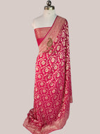 Authentic Pure Khaddi Georgette Saree | Banarasi Water Zari Jaal Weaving