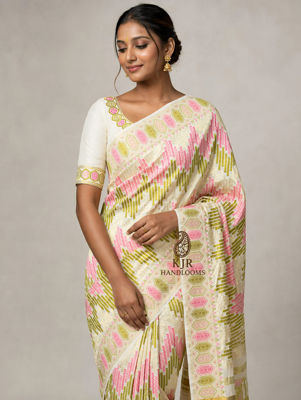 Pure Monga Silk Banarasi Saree | Handwoven Sona Zari & Meena Artistry