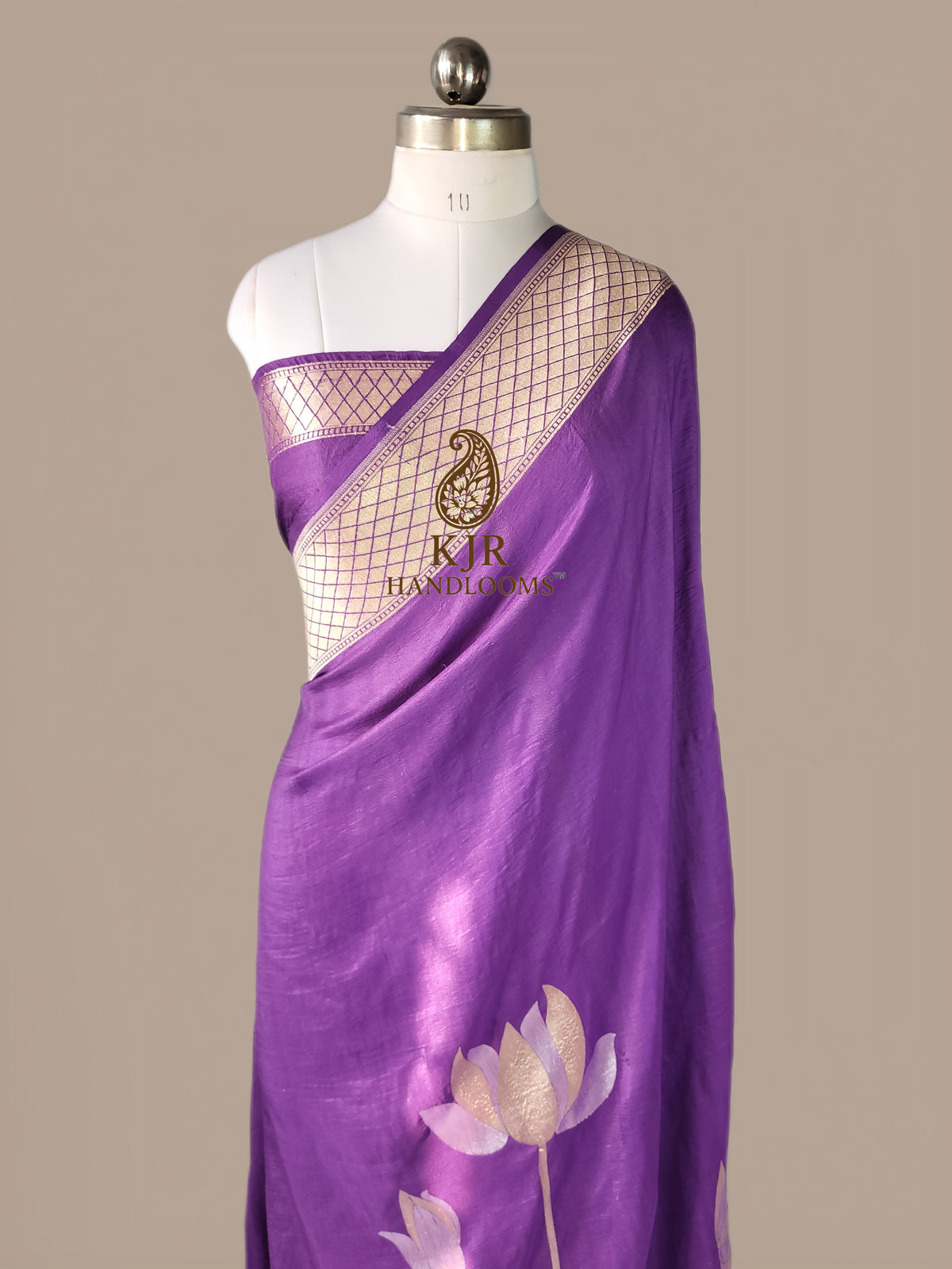 Pure Tussar Georgette Silk Banarasi Saree | Pure Silver Golden Zari