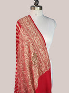 Pure Khaddi Georgette Banarasi Saree | Pure Water Zari Stripe Weaving