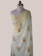 Pure Munga Silk Banarasi Saree | Pure Sona Zari with Multi Colour Meenakari