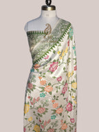 Banarasi Handloom Pure Tussar Georgette Brocade Silk Saree | Pure Rupa Zari & Multi Colour Meenakari