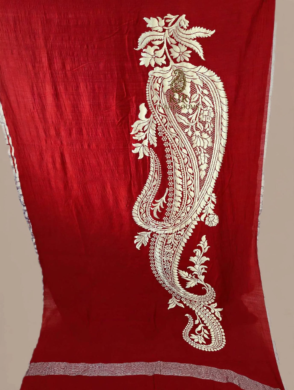 Red Pure Monga Georgette Silk Banarasi Saree with Kadwa Zari Weaving