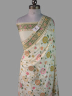 Banarasi Handloom Pure Munga Silk Saree | Pure Sona Zari & Multi Colour Meenakari