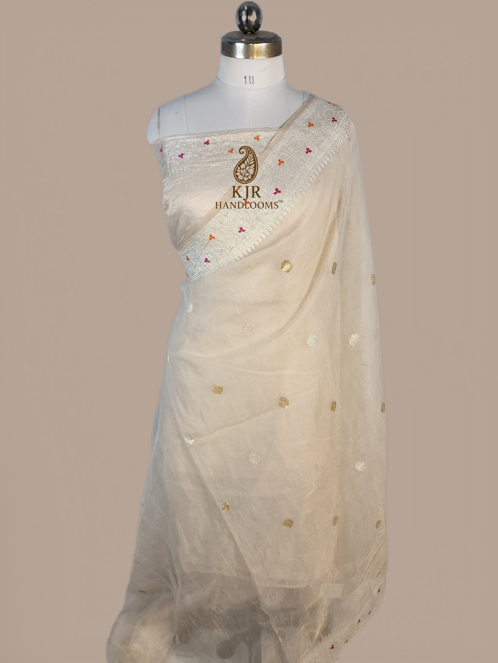 Pure Tissue Georgette Banarasi Saree | Kadwa Weaving with Gold Silver Zari