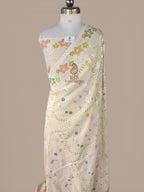 Banarasi Handloom Pure Tussar Silk Saree | Pure Rupa Zari & Multi Colour Meena Jaal