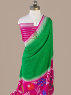 Pure Tussar Silk Banarasi Saree | Plain Body, Rupa Zari & Multicolour Meenakari