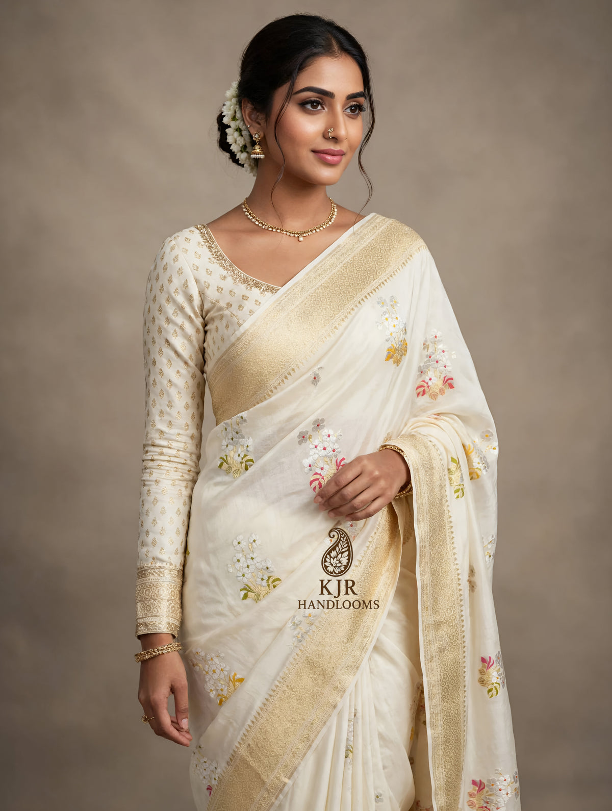 Banarasi Handloom Pure Monga Silk Saree | Pure Sona Rupa Zari & Multi Colour Meena Work