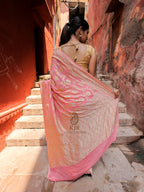 Banarasi Handloom Pure Khaddi Georgette Saree | All-Over Pure Water Zari Jaal